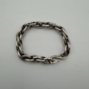 R&R Sterling Silver Bracelet Hook Clasp Chain Rope Twist Link